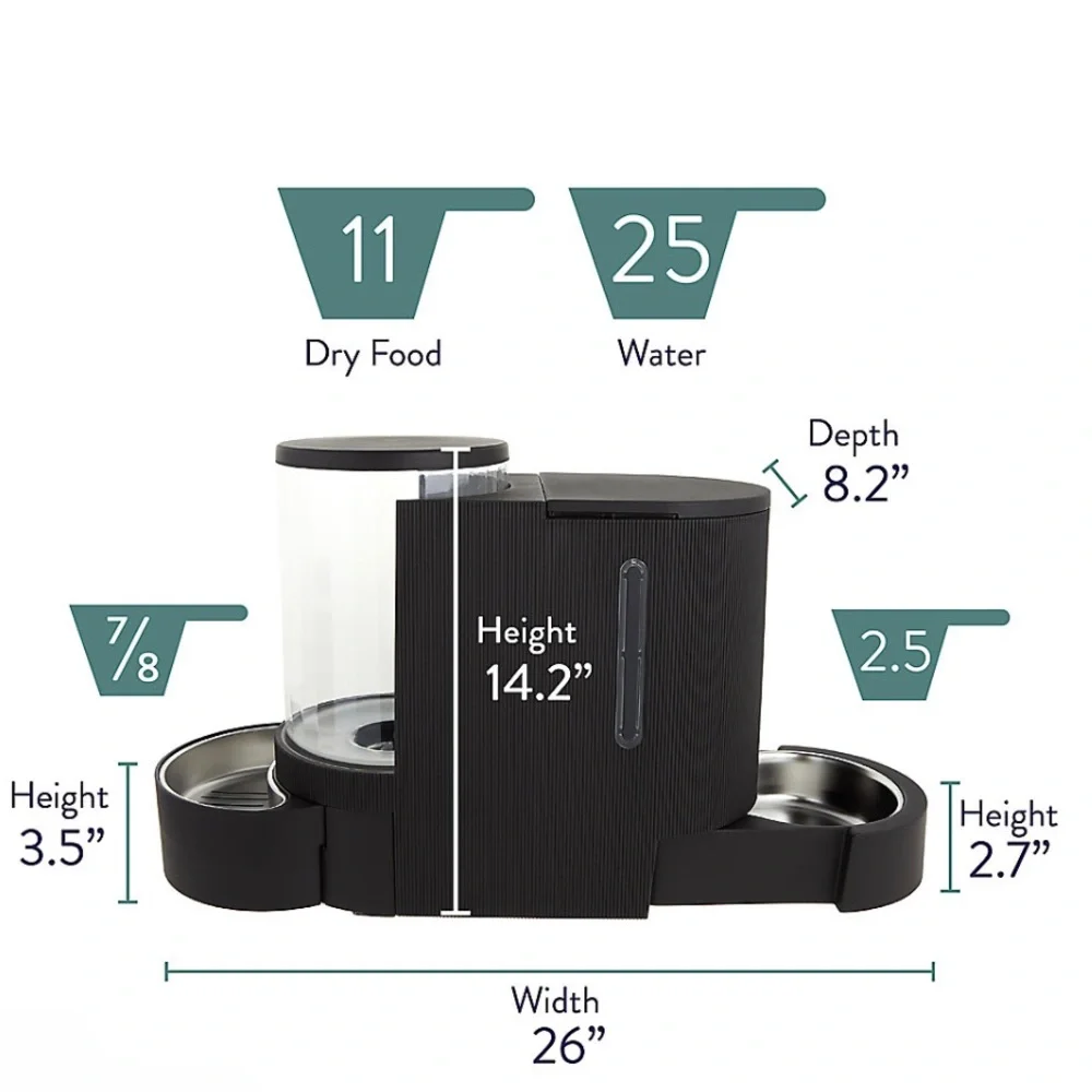 Top Paw 2-in-1 Gravity Pet Feeder & Waterer Dog Cat Automatic Food Dispenser